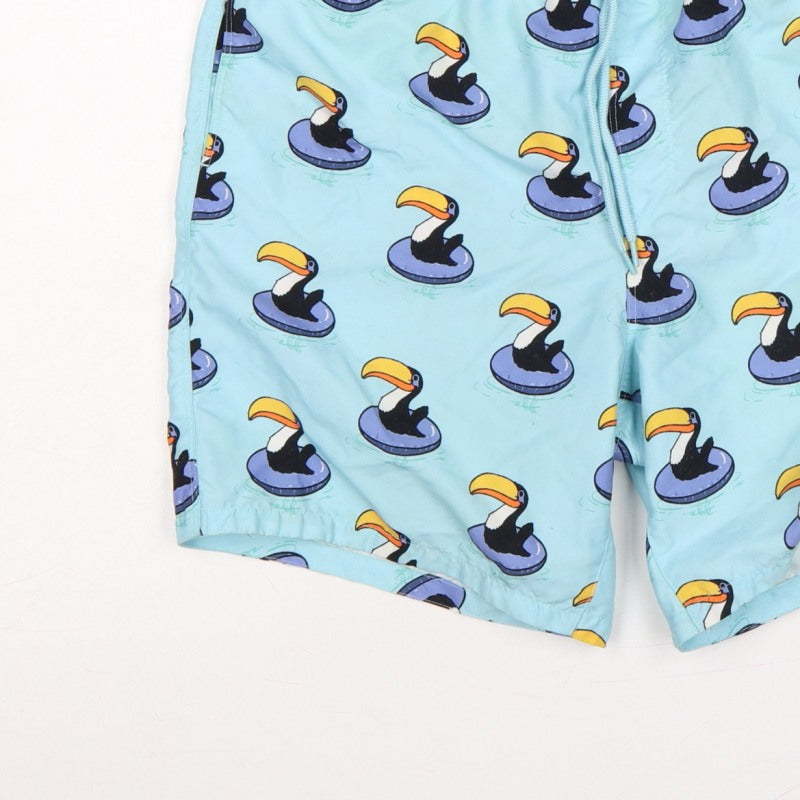 Additional view of ASOS Men’s Blue M Toucan Print Drawstring Swim Shorts Mesh Lined