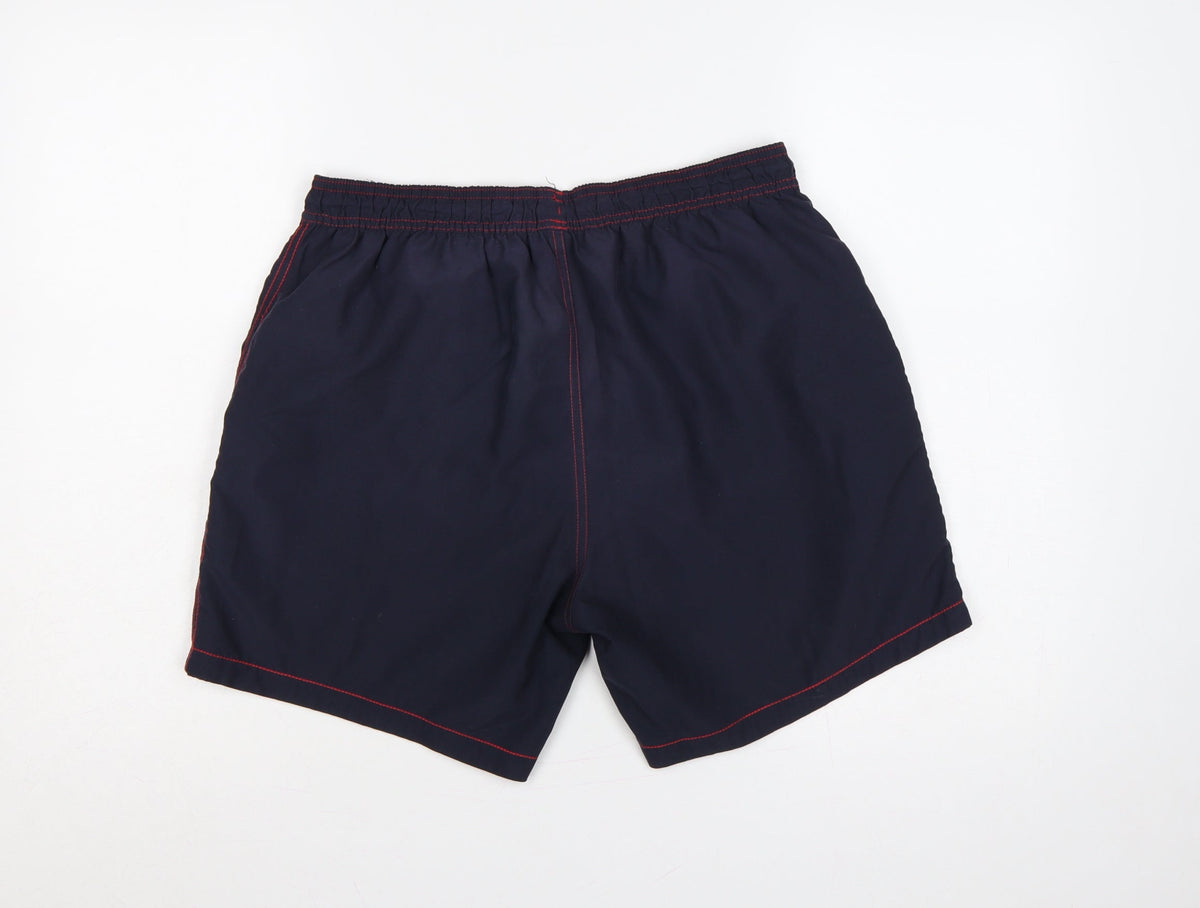 Brand and care label for Speedo Men’s Blue L Swim Shorts Elastic Waist Pockets