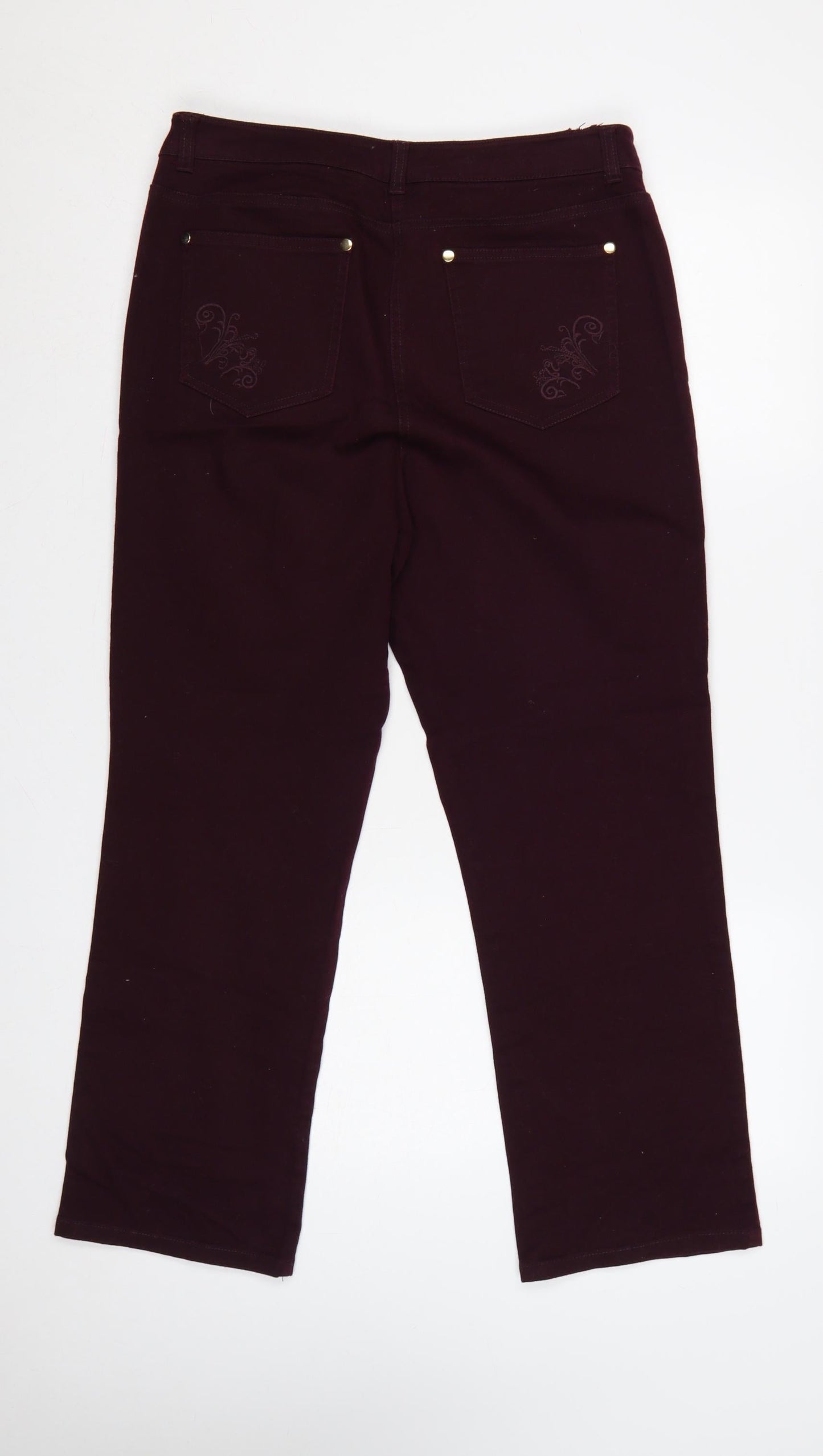 Isle Women’s Purple Size 12 Bootcut Stretch Jeans Embroidered