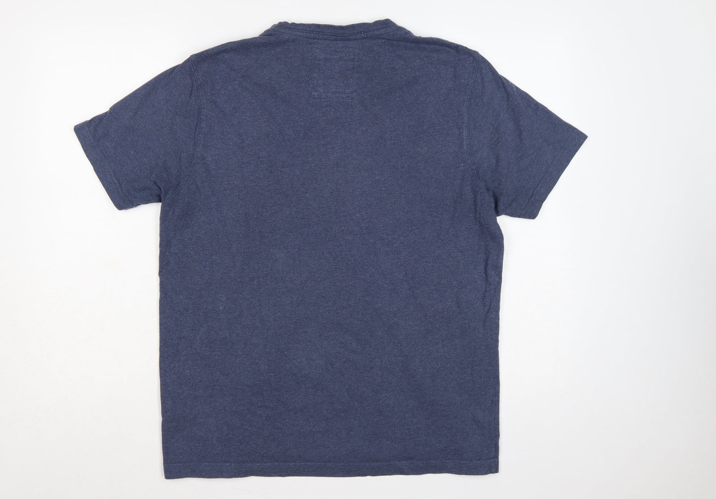 Crew Clothing Co. Men’s Blue V-Neck Logo Jersey T-Shirt Large