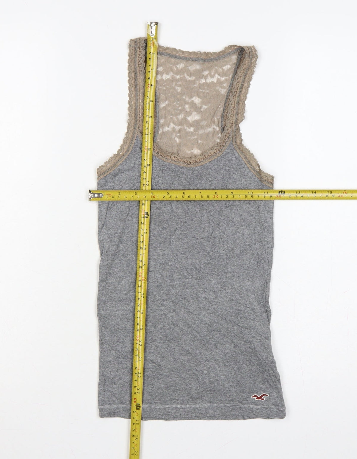 Hollister Teens Grey XS Lace Scoop Neck Camisole Tank Top