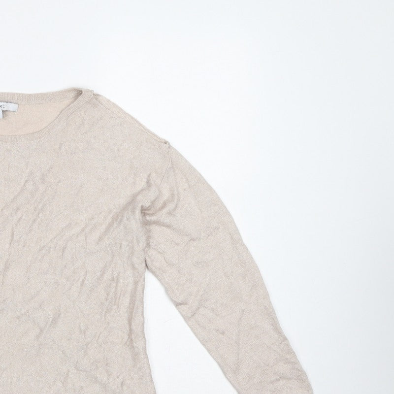 Next Women Beige Size S Lightweight Knit Round Neck Jumper Long Sleeve