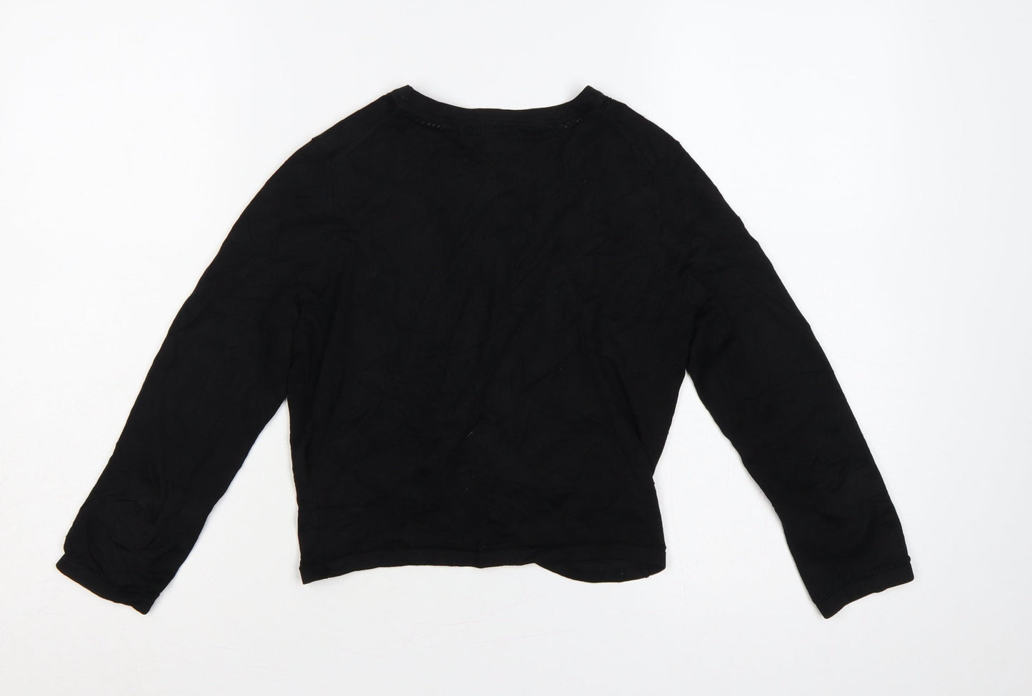 Hobbs Women’s Black Size 10 Open V-Neck Long Sleeve Jersey Cardigan