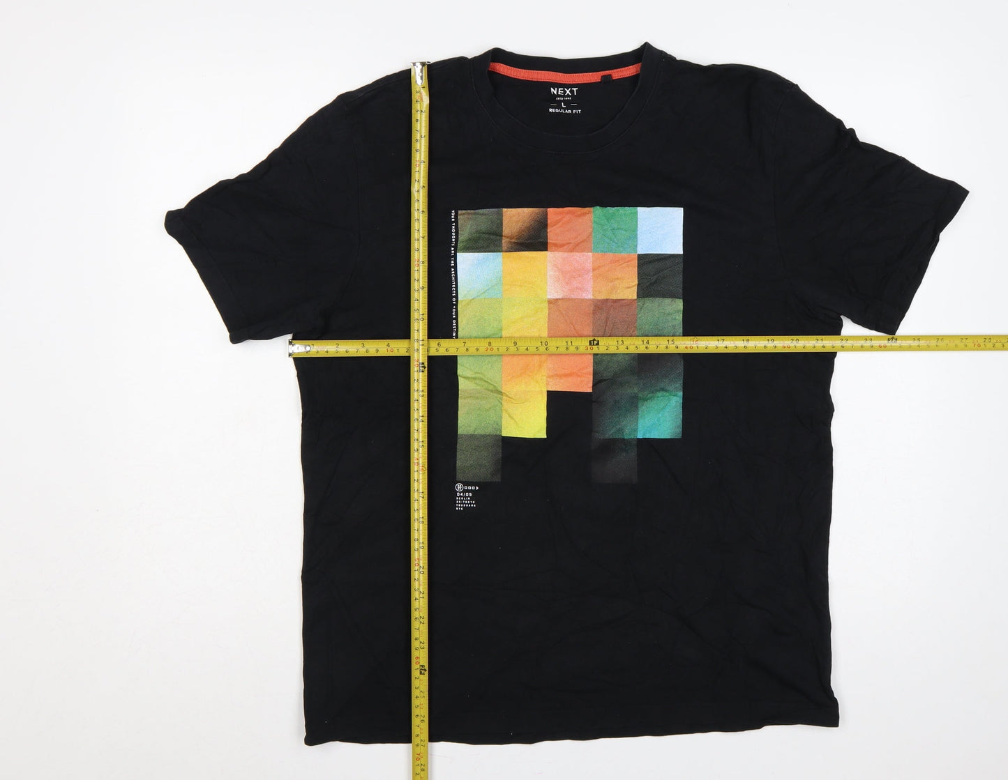 Next Men’s Black L Regular Fit Colour Block Graphic Print T-Shirt