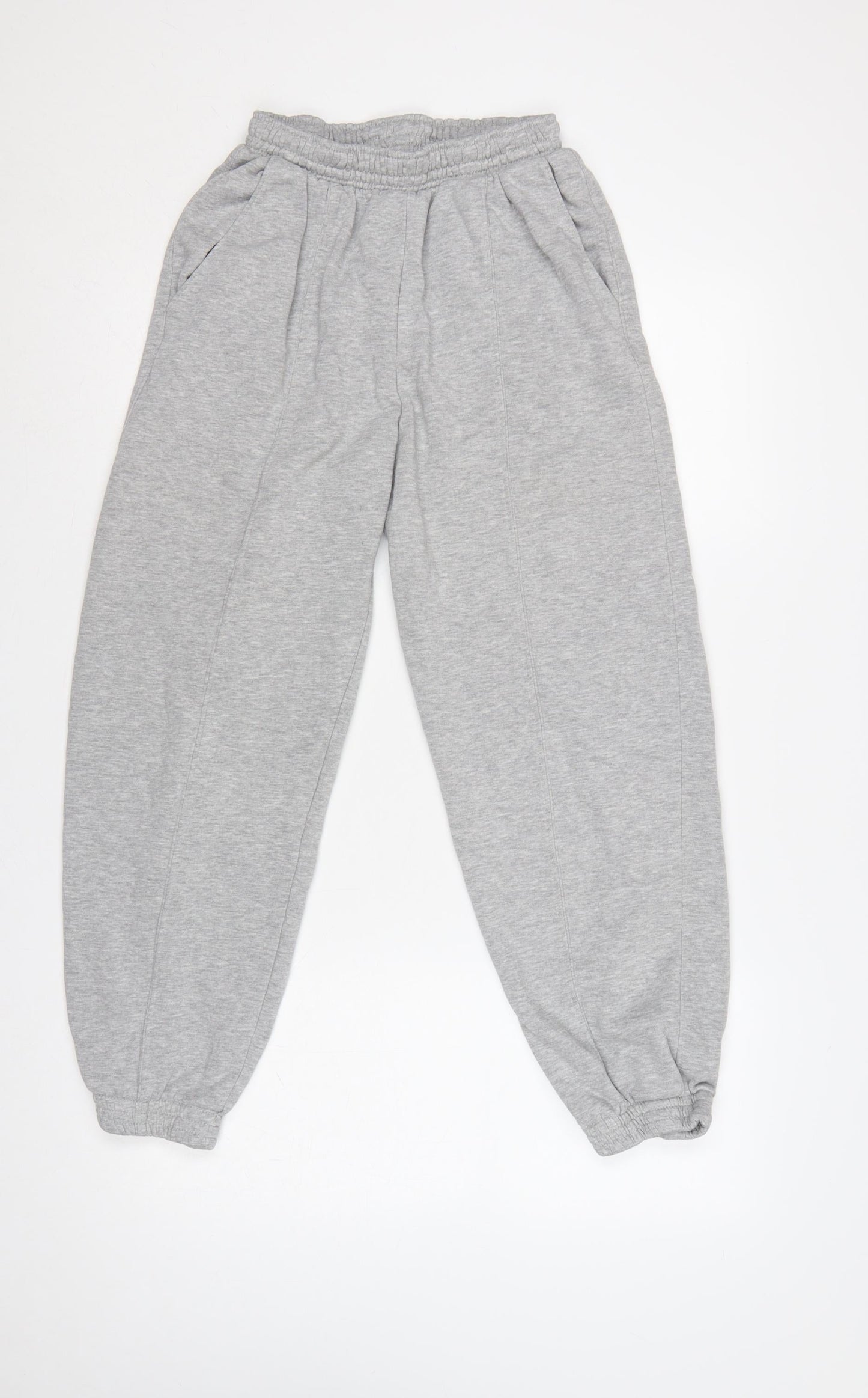 H&M Women Grey Size S Fleece Jogger Sweatpants Elastic Waist Pockets