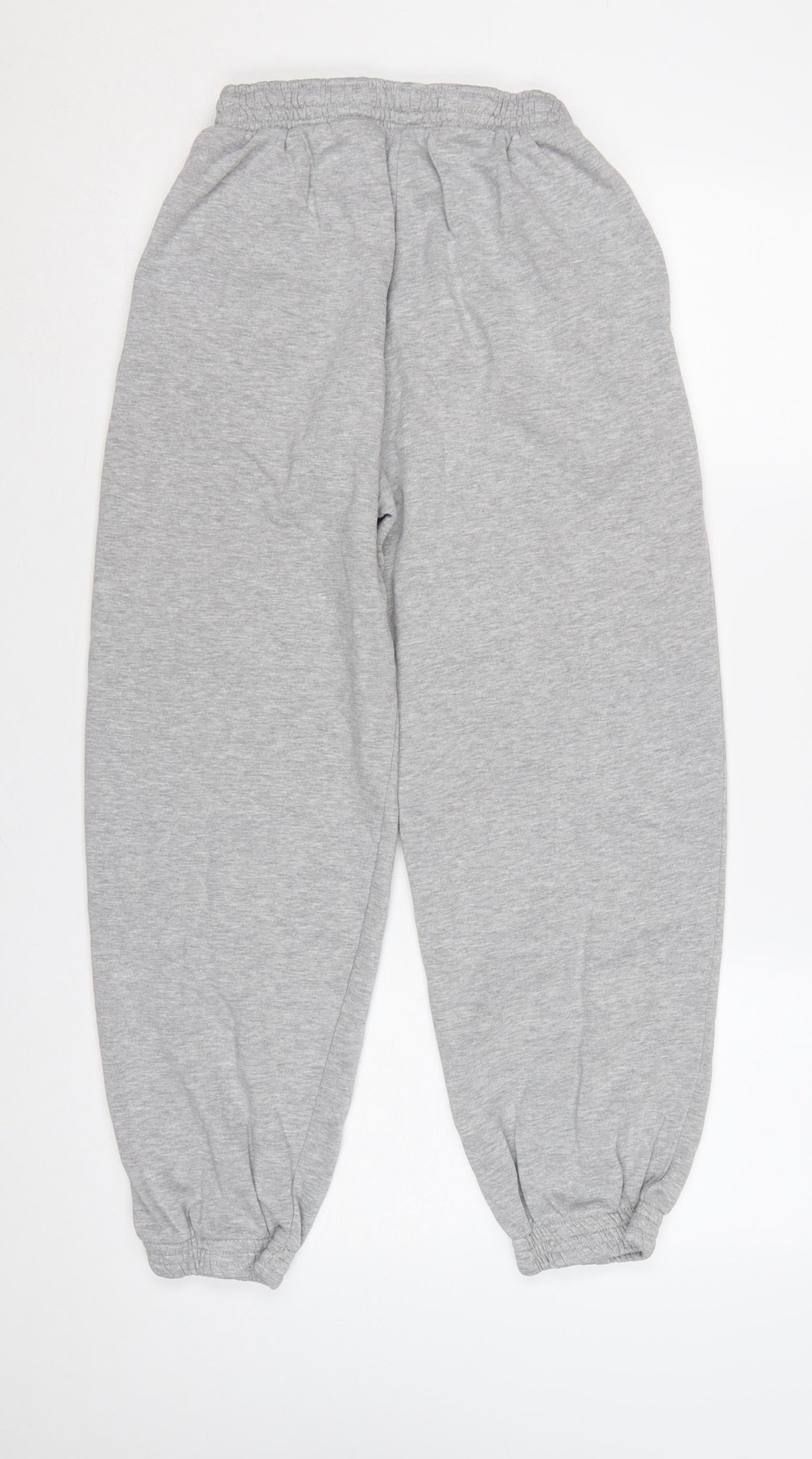 H&M Women Grey Size S Fleece Jogger Sweatpants Elastic Waist Pockets
