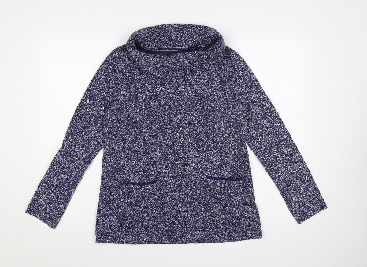 Mantaray Women Blue Cowl Neck Knit Tunic Blouse Size 12