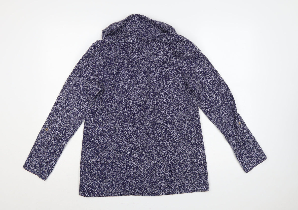 Mantaray Women Blue Cowl Neck Knit Tunic Blouse Size 12