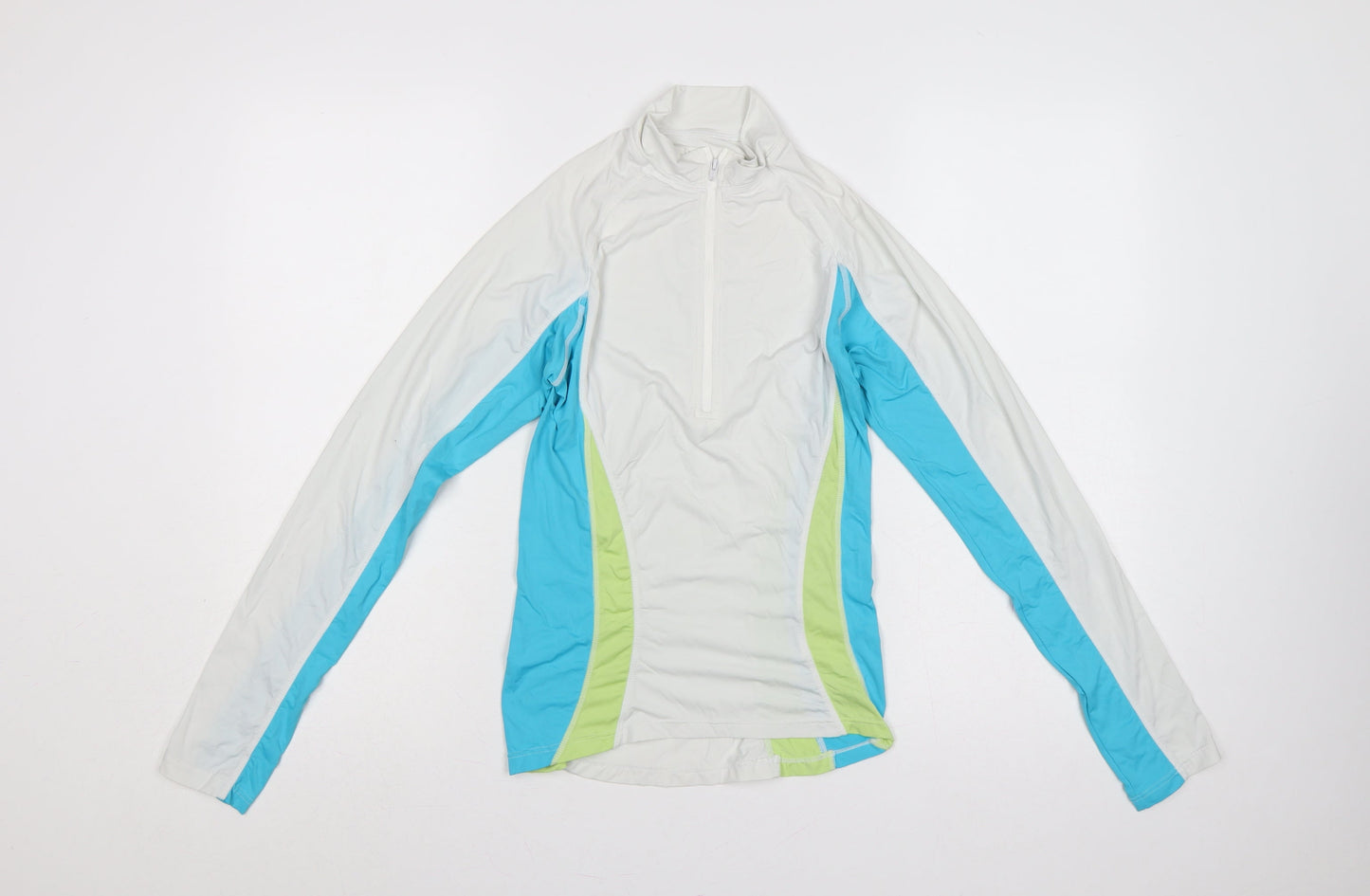 Trespass Women’s White XS Colourblock 1/4 Zip Activewear Pullover Top