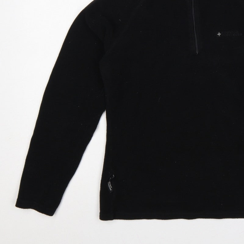 Mountain Warehouse Women Black UK 12 Pullover 1/4 Zip Fleece
