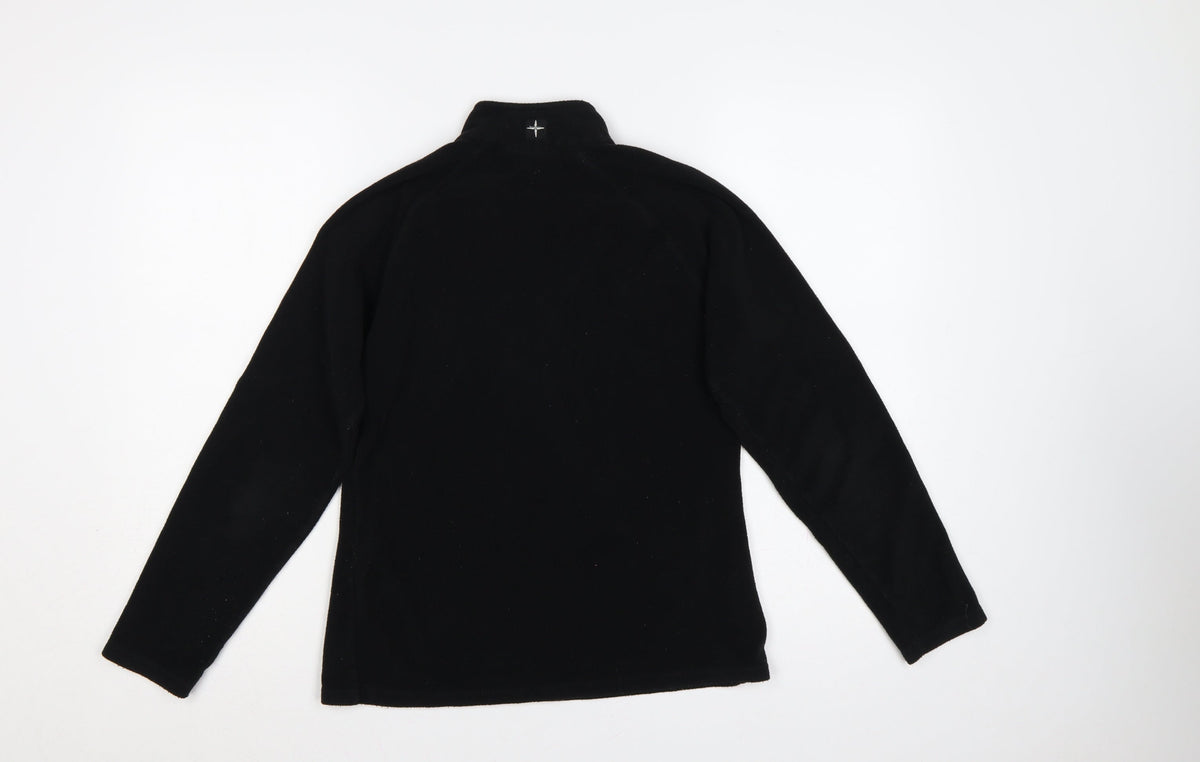 Mountain Warehouse Women Black UK 12 Pullover 1/4 Zip Fleece