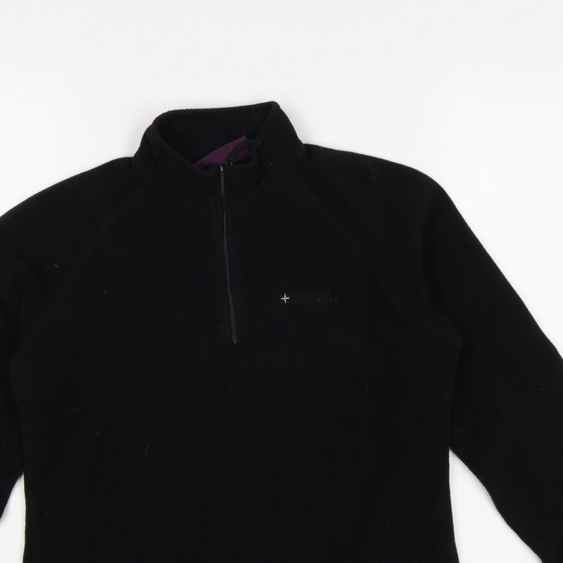 Mountain Warehouse Women Black UK 12 Pullover 1/4 Zip Fleece