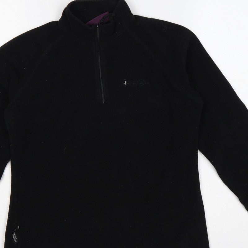 Mountain Warehouse Women Black UK 12 Pullover 1/4 Zip Fleece