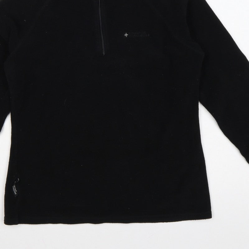 Mountain Warehouse Women Black UK 12 Pullover 1/4 Zip Fleece