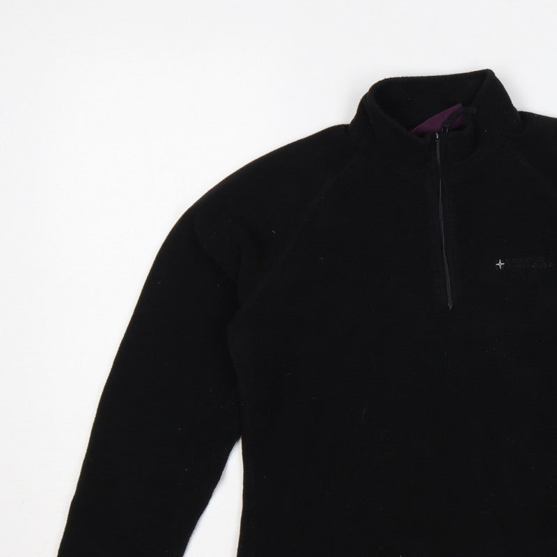 Mountain Warehouse Women Black UK 12 Pullover 1/4 Zip Fleece