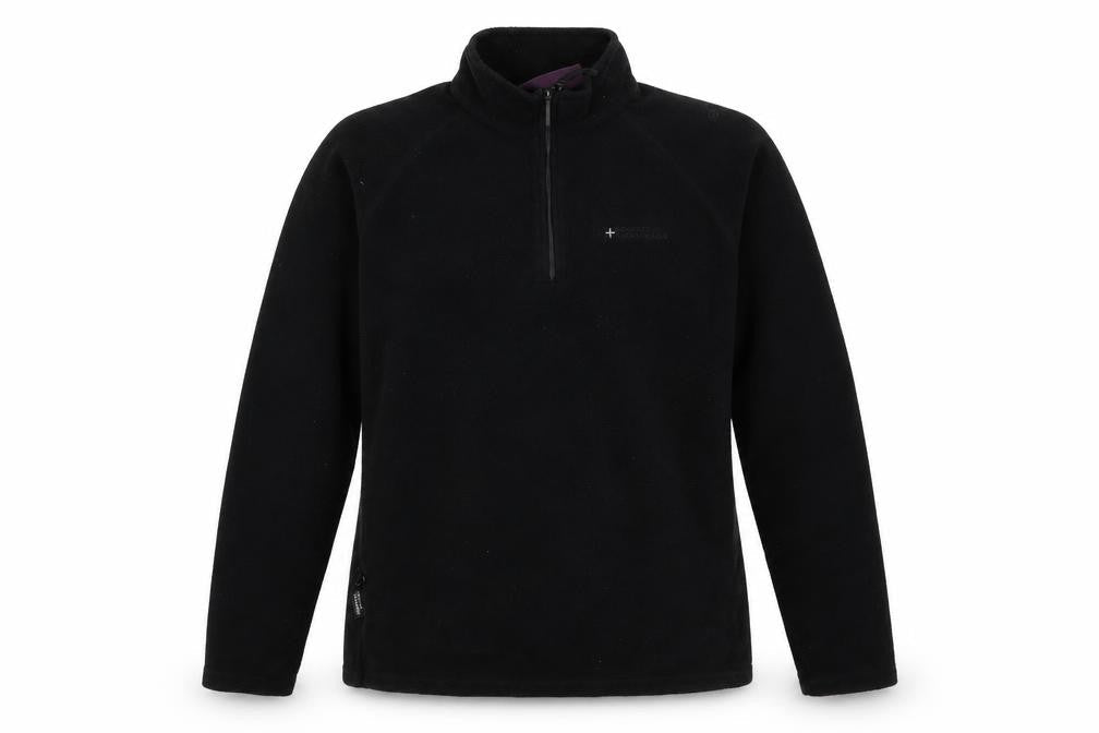Mountain Warehouse Women Black UK 12 Pullover 1/4 Zip Fleece
