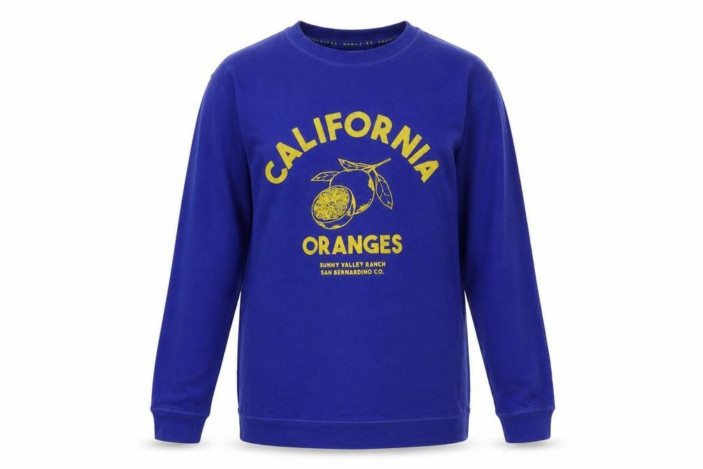 Next Women Blue UK 6 California Oranges Graphic Print Crew Sweatshirt