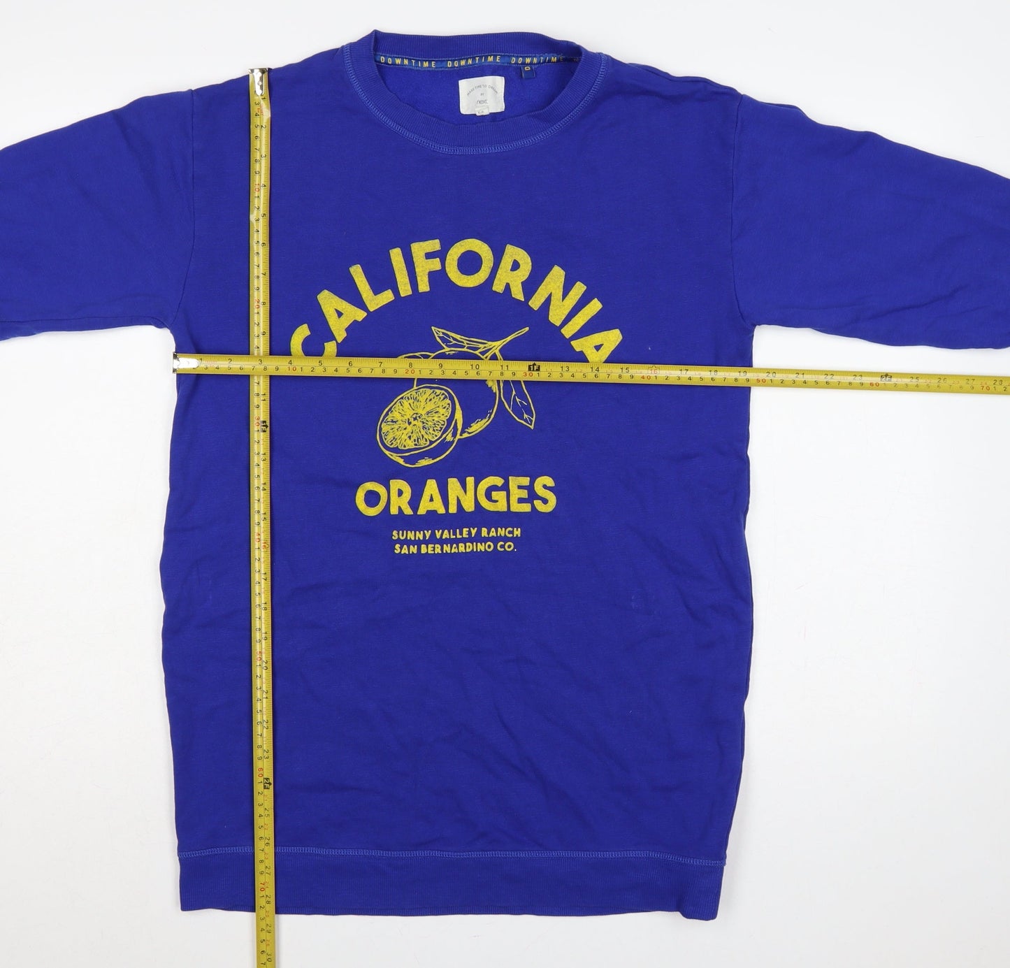 Next Women Blue UK 6 California Oranges Graphic Print Crew Sweatshirt