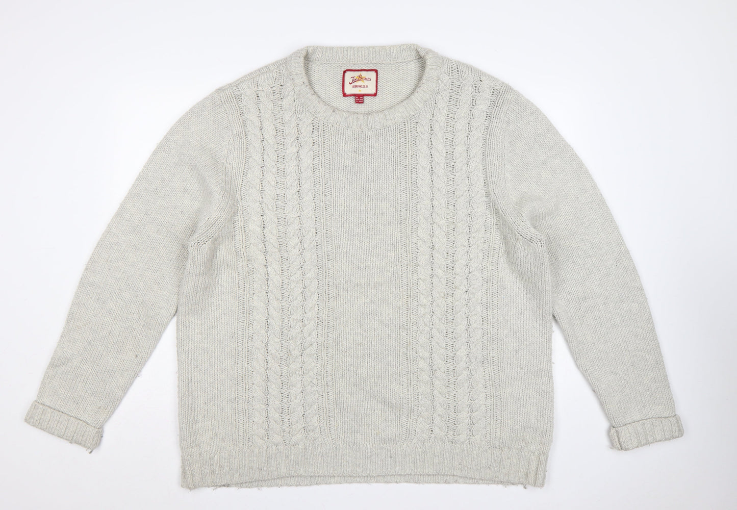 Joe Browns Men’s Ivory 2XL Cable Knit Wool Blend Crew Neck Jumper