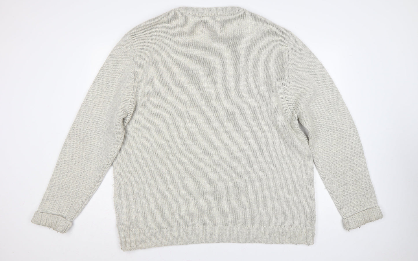 Joe Browns Men’s Ivory 2XL Cable Knit Wool Blend Crew Neck Jumper