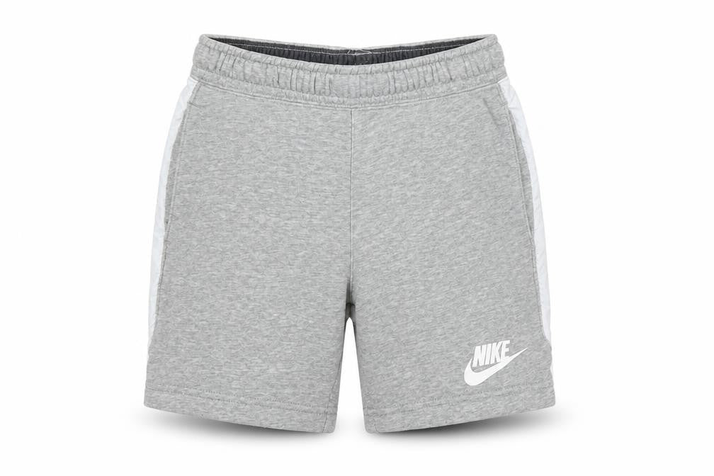 Front view of Nike boys’ grey sweat shorts 8-9 years s 128-137cm logo pockets