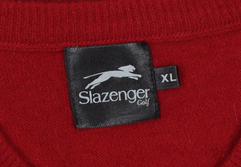 Additional view of Slazenger Golf Men’s Red XL V-Neck Knit Sleeveless Jumper Vest