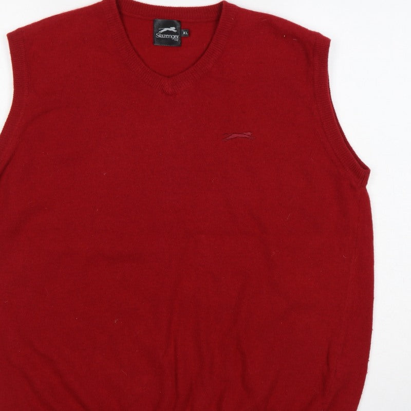 Additional view of Slazenger Golf Men’s Red XL V-Neck Knit Sleeveless Jumper Vest