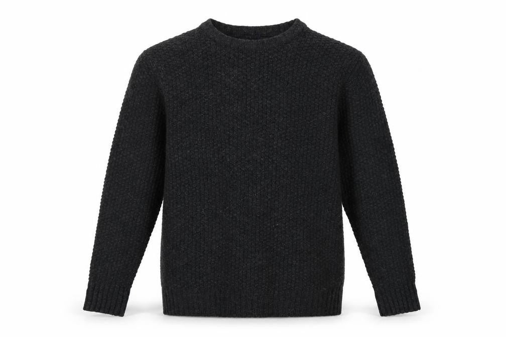 Viyella Men’s Grey M Pure Wool Crew Neck Pullover Suede Elbow Patches