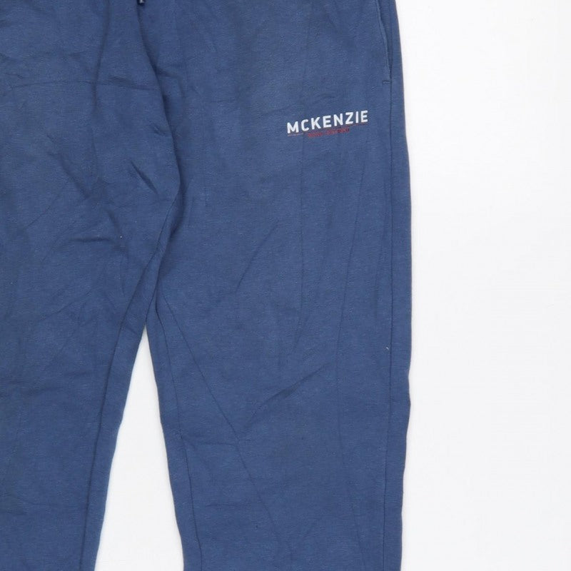 Additional view of McKenzie Men’s Blue M Logo Cuffed Drawstring Jogger Sweatpants