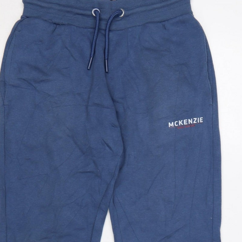 Additional view of McKenzie Men’s Blue M Logo Cuffed Drawstring Jogger Sweatpants