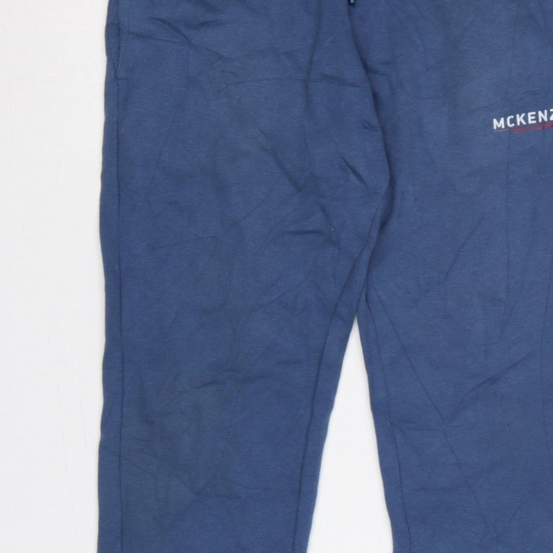 Additional view of McKenzie Men’s Blue M Logo Cuffed Drawstring Jogger Sweatpants