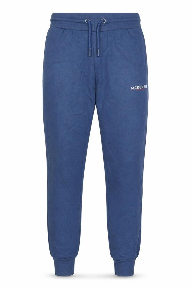 Front view of McKenzie Men’s Blue M Logo Cuffed Drawstring Jogger Sweatpants