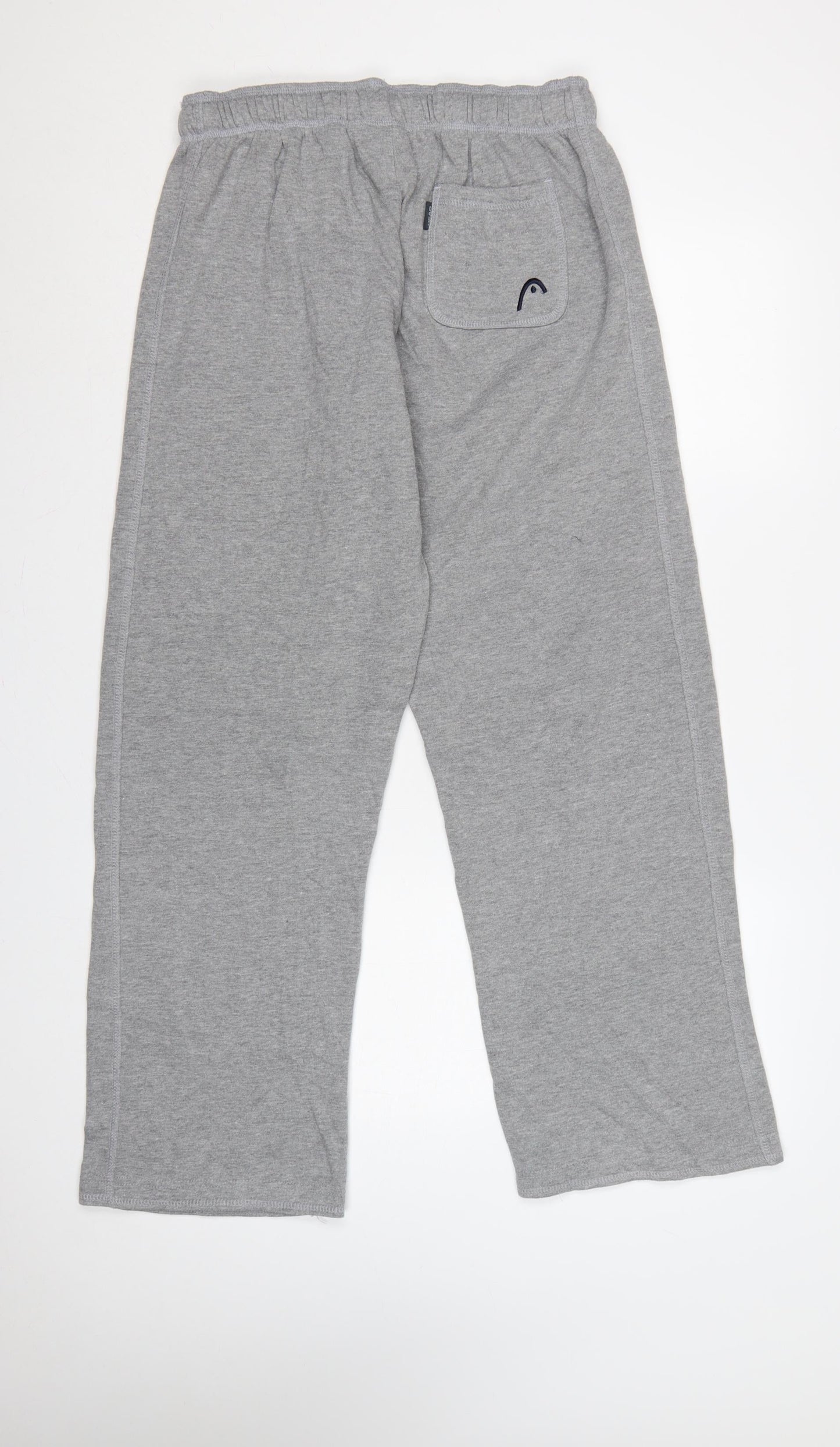 Head Mens Grey L Fleece Sweatpants Drawstring Zip Pocket Trousers