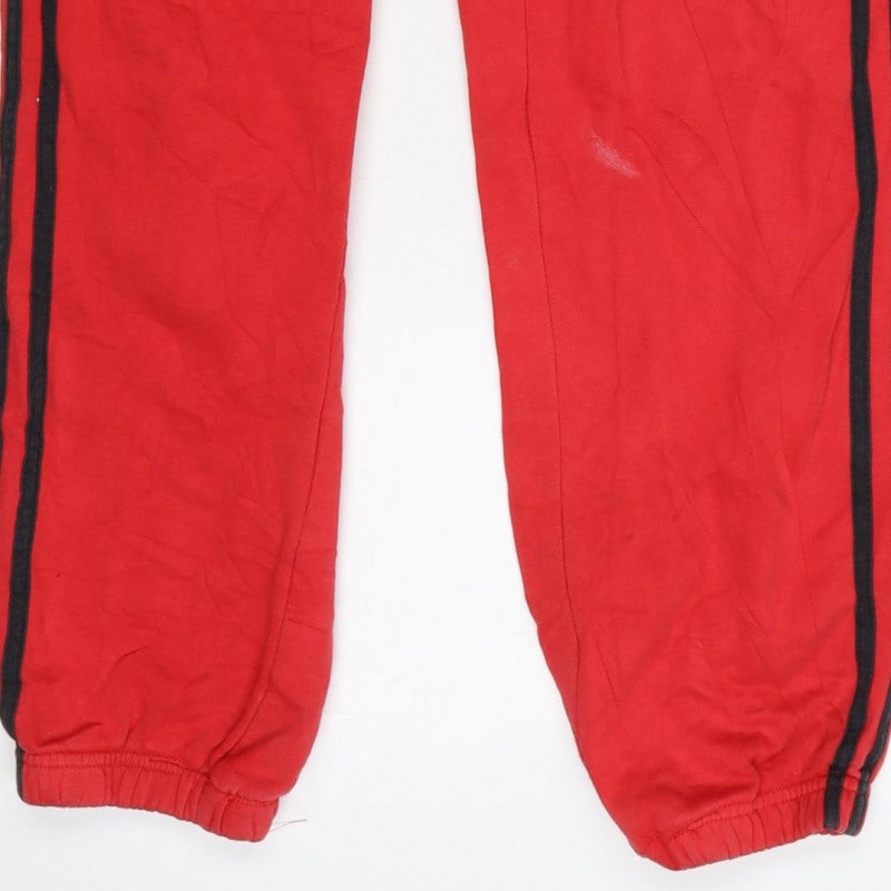 Additional view of Adidas Men Red M Trefoil 3 Stripe Fleece Jogger Sweatpants