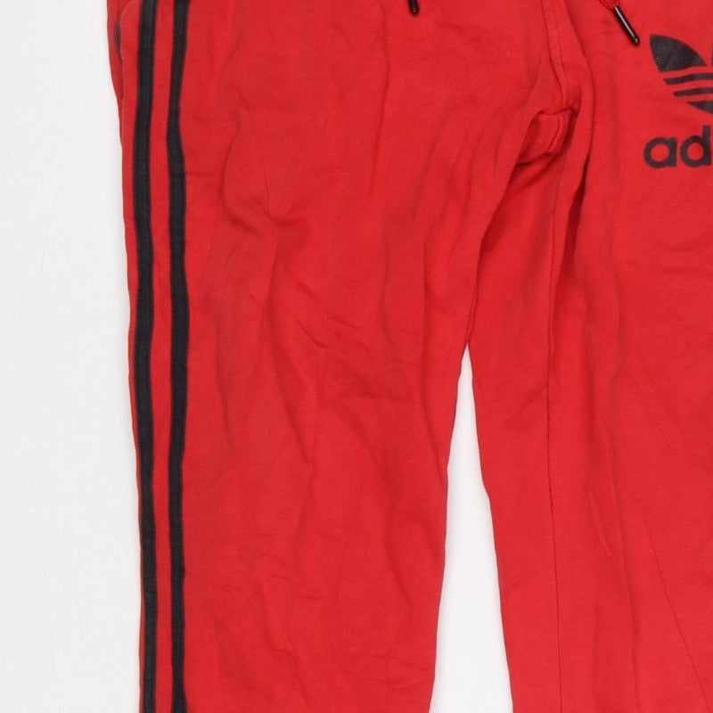 Additional view of Adidas Men Red M Trefoil 3 Stripe Fleece Jogger Sweatpants