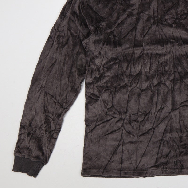 Additional view of Urban Outfitters Men Grey L Crushed Velvet Crew Neck Pullover Sweatshirt