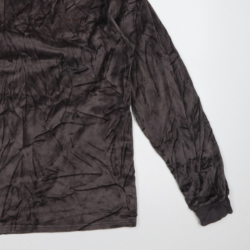 Additional view of Urban Outfitters Men Grey L Crushed Velvet Crew Neck Pullover Sweatshirt