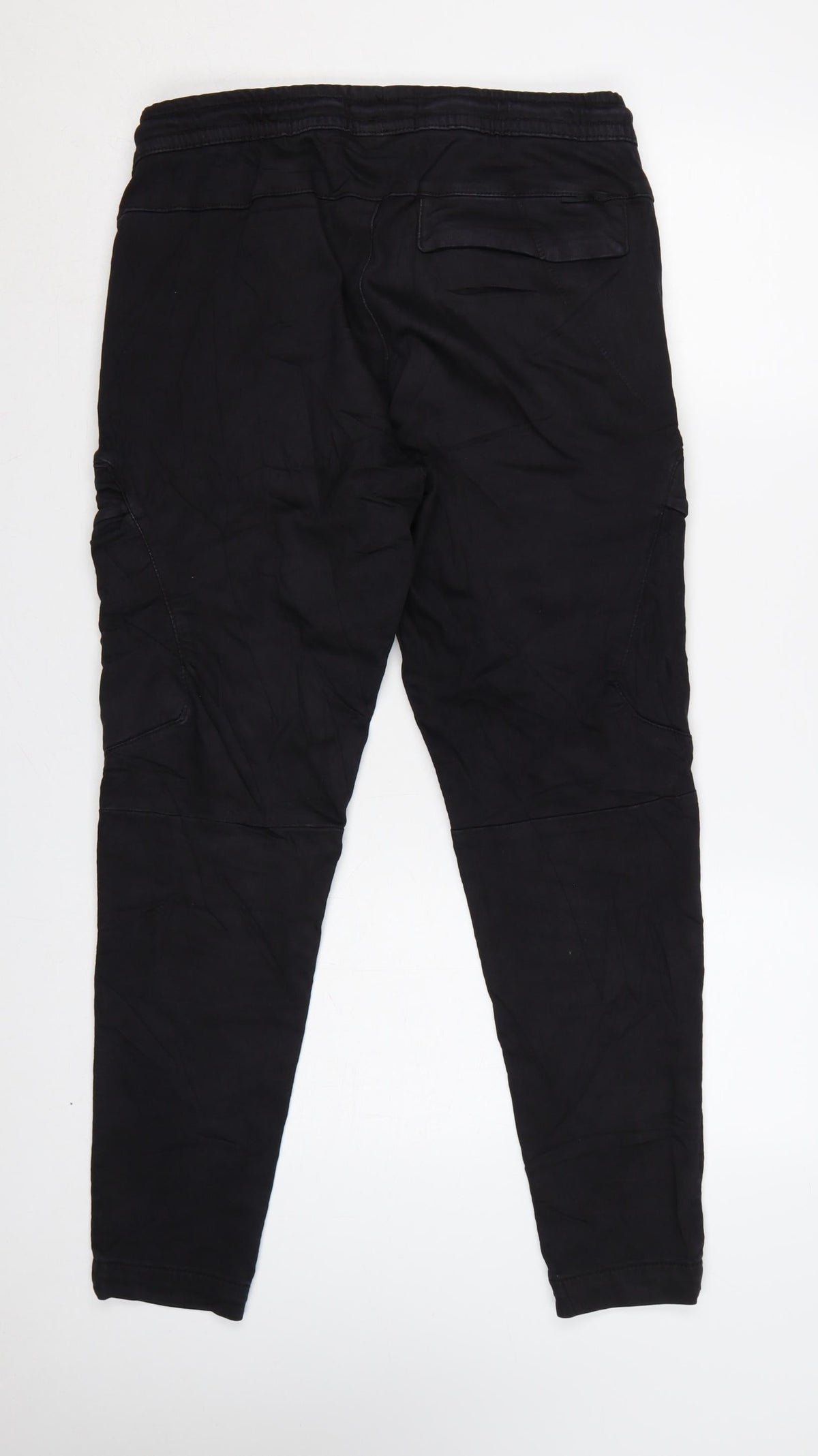 Back view of Pull&Bear Men’s Black M Cargo Jogger Trousers Drawstring