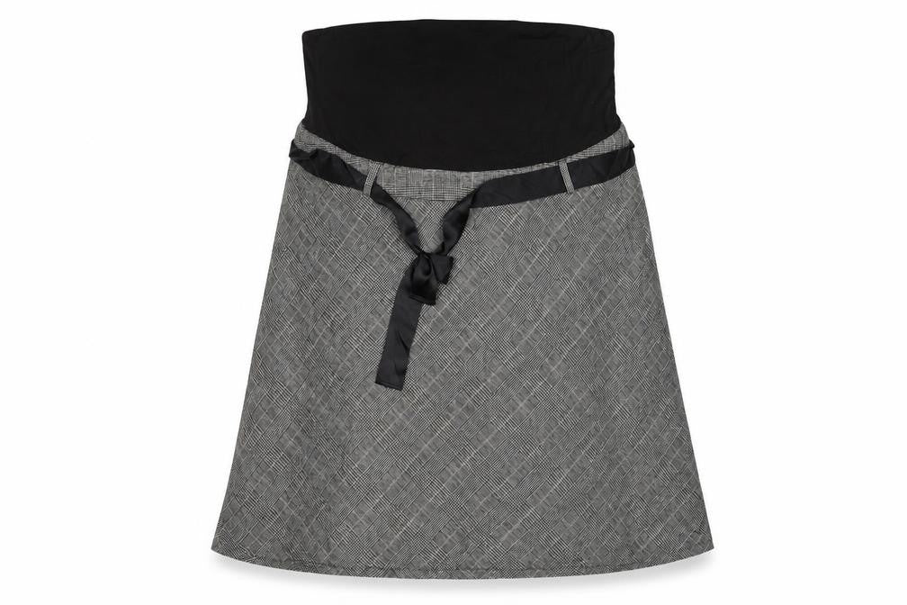 H&M Mama Women’s Grey Check Maternity A-Line Knee Length Skirt UK 16