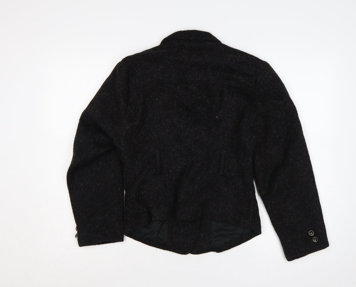 Koustom Women’s Black M Wool Blend Textured Single-Breasted Jacket