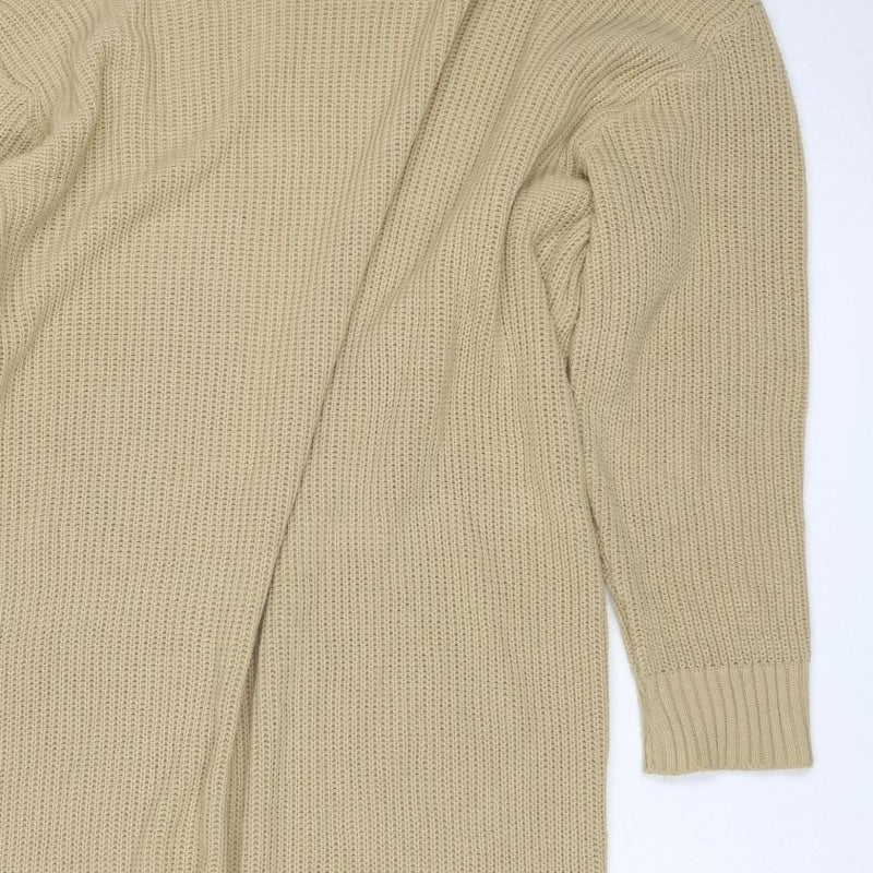 Boohoo Women Beige UK 24 Knit Long Sleeve Pullover Jumper