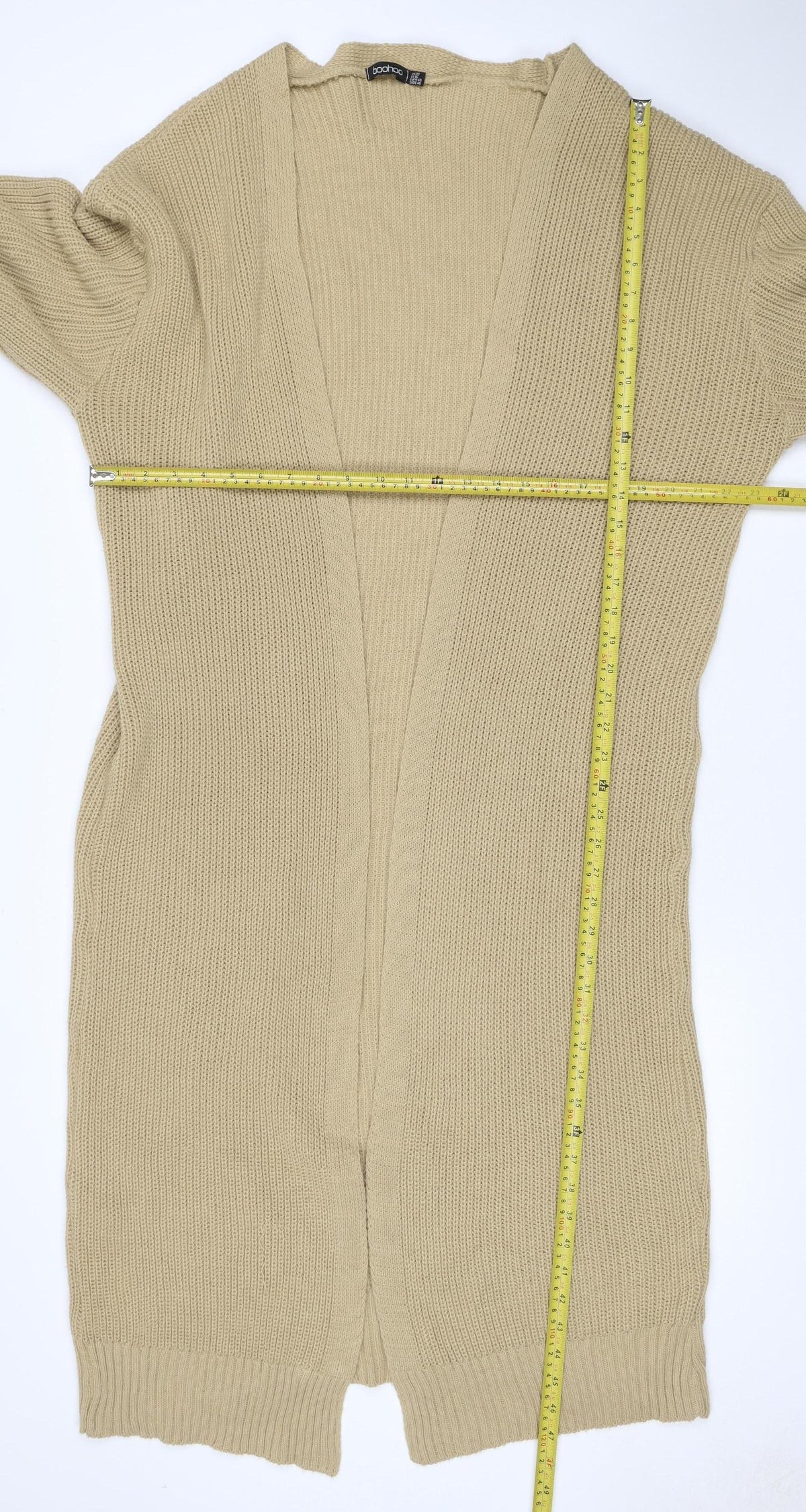 Boohoo Women Beige UK 24 Knit Long Sleeve Pullover Jumper