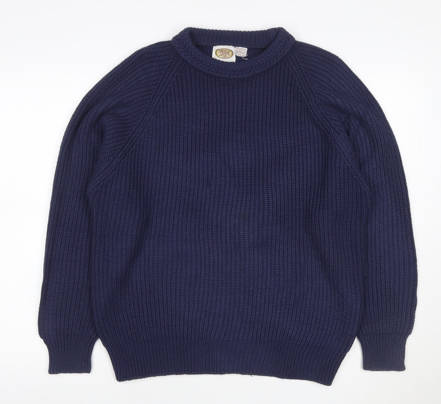 Lucky Brand Jeans Women’s Blue XL Roll Neck Chunky Knit Pullover Jumper