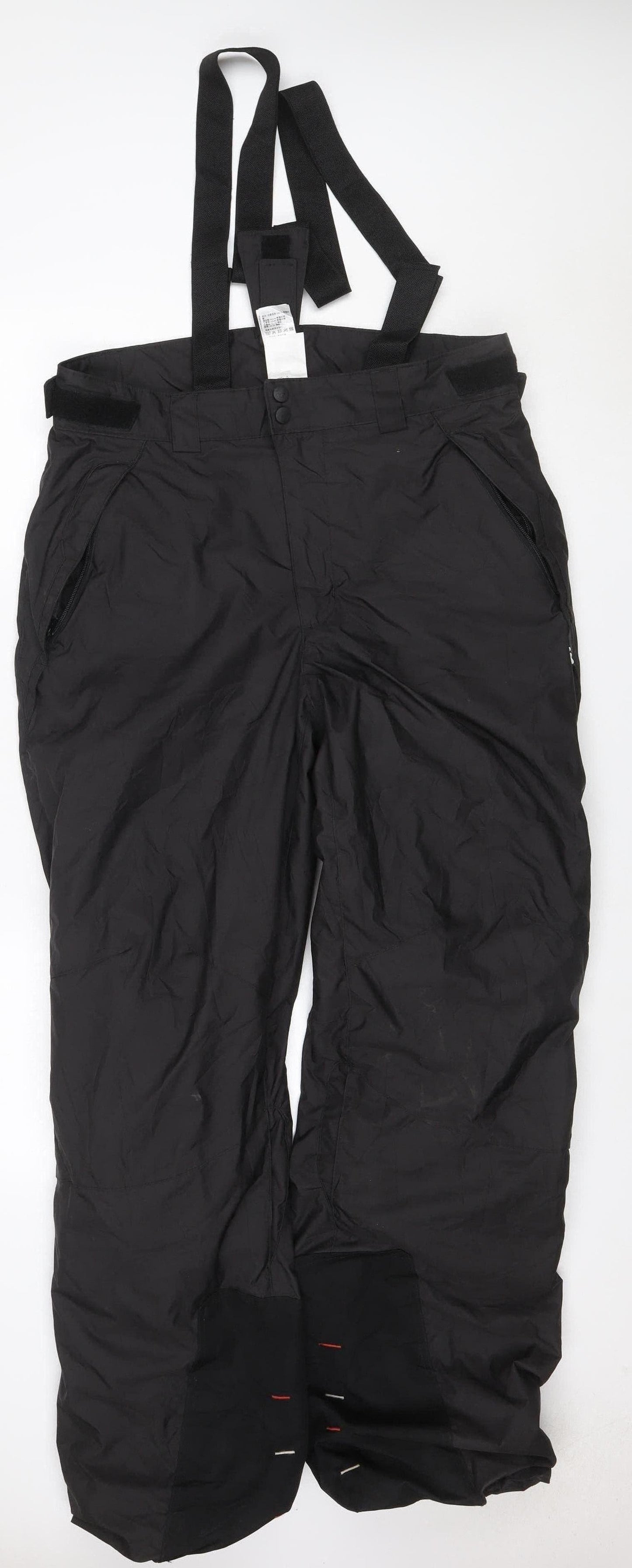 Wedze Men’s Black M Snow Ski Trousers Braces Insulated Waterproof