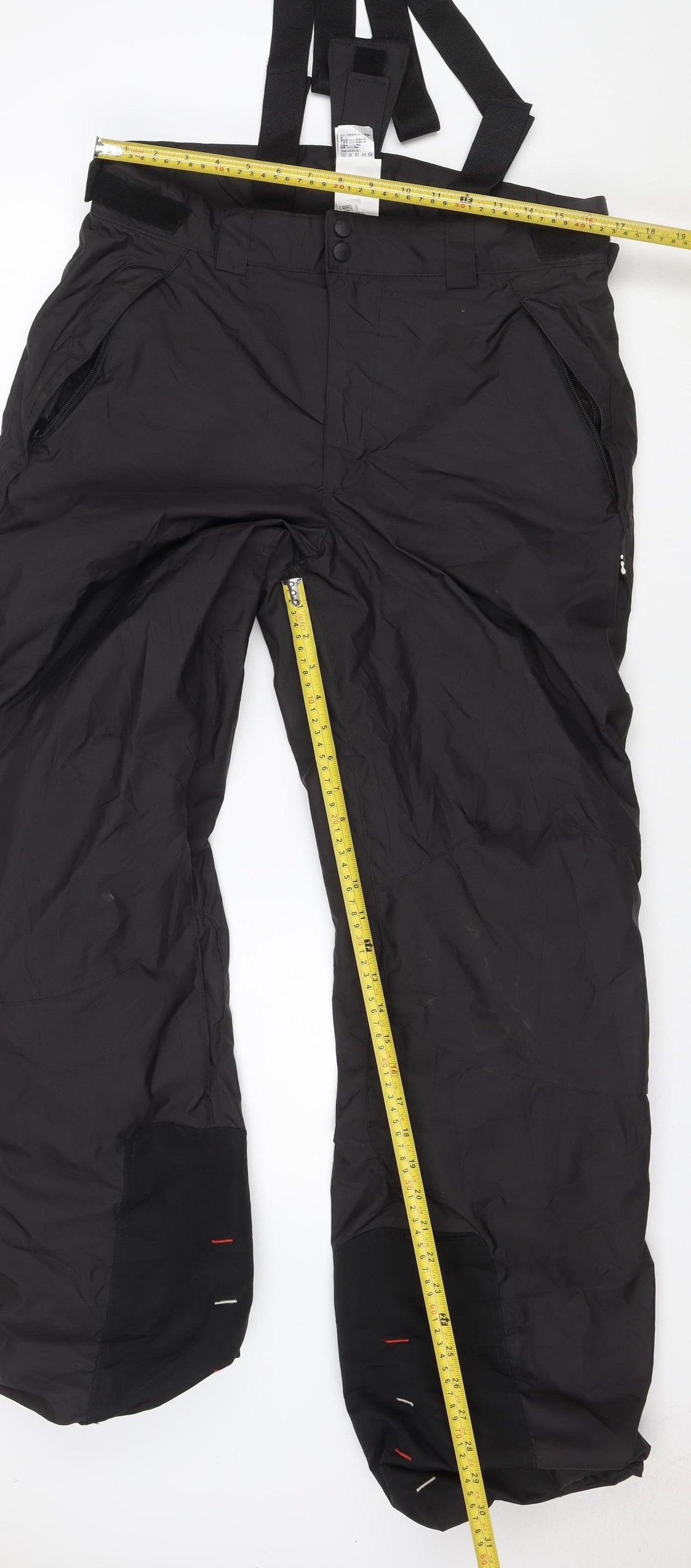 Wedze Men’s Black M Snow Ski Trousers Braces Insulated Waterproof