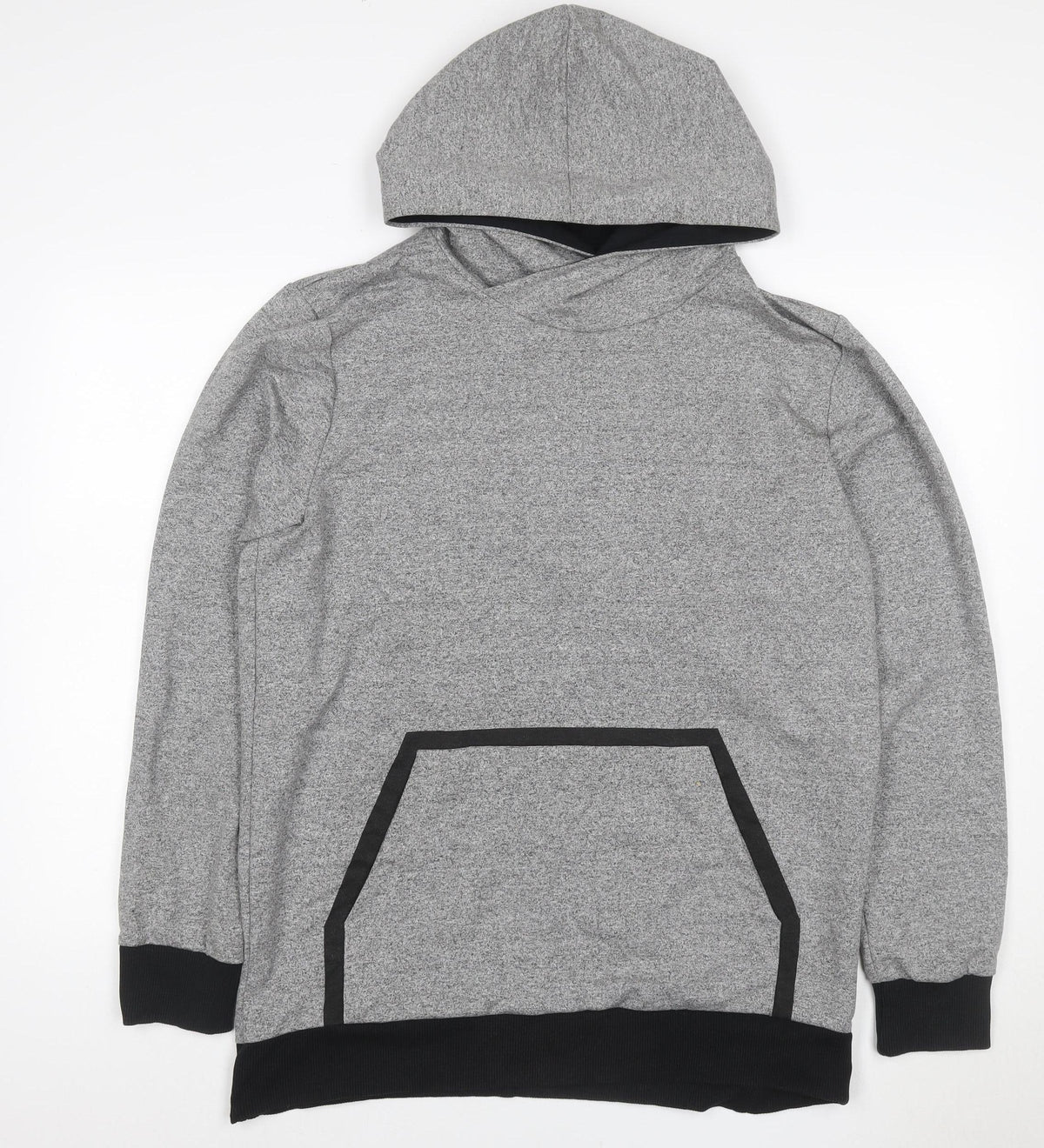 Back view of Jack & Jones Core Men's Grey XL Pullover Hoodie Kangaroo Pocket