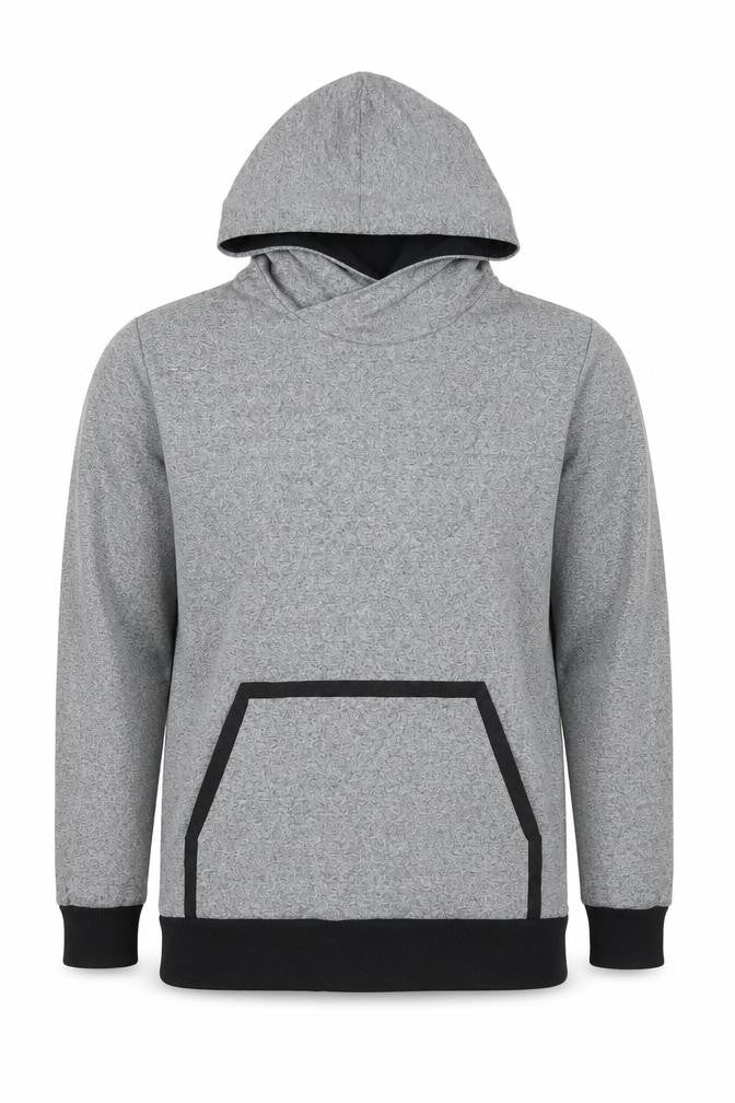 Front view of Jack & Jones Core Men's Grey XL Pullover Hoodie Kangaroo Pocket