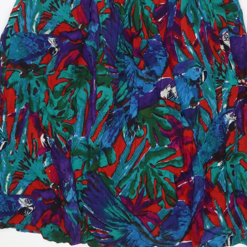 Monsoon Women’s Multicoloured UK 14 Tropical Bird Midi Shirt Dress
