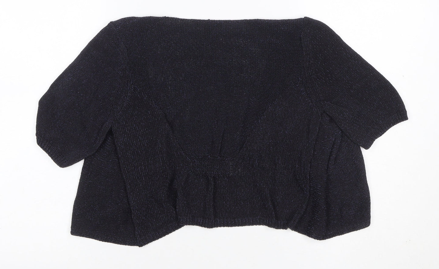 Per Una Women's Black Size 10 Wrap V-Neck 3/4 Sleeve Knit Jumper