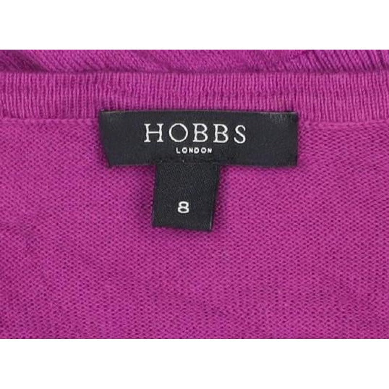 Hobbs Women’s Purple Size 8 Round Neck Button Cardigan 3/4 Sleeve